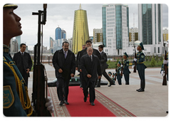 Prime Minister Vladimir Putin arrives in Kazakhstan on an official visit