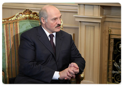 Президент Республики Беларусь А.Г.Лукашенко на встрече с В.В.Путиным