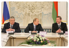 Prime Minister Vladimir Putin took part in a meeting of the Council of Ministers of the Union State of Russia and Belarus