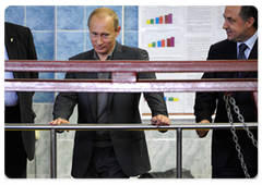 Prime Minister Vladimir Putin visiting Moscow Olympic Reserve School No. 2