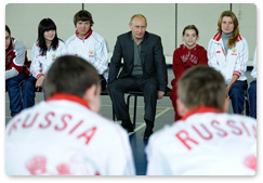 В.В.Путин встретился с победителями Четвертой зимней Спартакиады учащихся