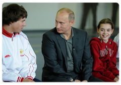 Prime Minister Vladimir Putin meets with the winners of the Fourth Winter Student Games