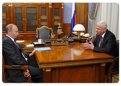 Prime Minister Vladimir Putin during a meeting with head of the Federal Agency for Tourism Anatoly Yarochkin