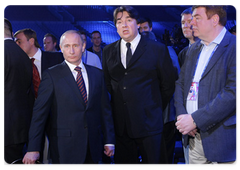 Prime Minister Vladimir Putin visited the Olimpysky Stadium to find out how the preparations for Eurovision-2009 are going