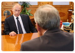 Председатель Правительства России В.В.Путин встретился с Президентом Татарстана М.Ш. Шаймиевым