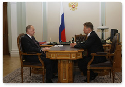 В.В.Путин провел рабочую встречу с председателем правления ОАО «Газпром» А.Б.Миллером