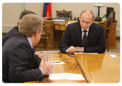 Prime Minister Vladimir Putin chairing a meeting on money allowances for military personnel and persons with an equated status