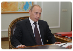 В.В.Путин провел рабочую встречу с председателем правления ОАО «Газпром» А.Б.Миллером