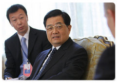 Председатель Китайской Народной Республики Ху Цзиньтао (на фото) во время встречи с председателем правительства РФ Владимиром Путиным