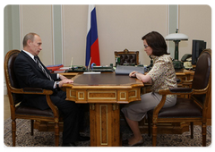 Председатель Правительства Российской Федерации В.В.Путин провел рабочую встречу с Министром экономического развития РФ Э.С.Набиуллиной