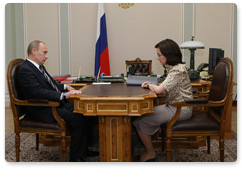 Председатель Правительства Российской Федерации В.В.Путин провел рабочую встречу с Министром экономического развития РФ Э.С.Набиуллиной