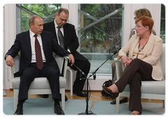 Prime Minister Vladimir Putin at the meeting with the President of Finland Tarja Halonen