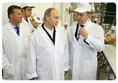 В.В.Путин посетил мясоперерабатывающий комплекс «Короча»