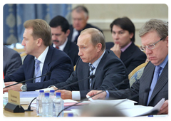 Prime Minister Vladimir Putin speaking at the Eurasec Interstate Council