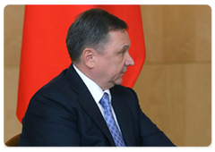 Kyrgyz Prime Minister Igor Chudinov meeting with Prime Minister Vladimir Putin during the meeting of the Eurasec Interstate Council