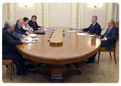 Prime Minister Vladimir Putin during a meeting with leaders of the Federation Council