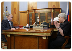 Prime Minister Vladimir Putin meeting with Natalya Solzhenitsyn