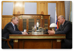 Председатель Правительства Российской Федерации В.В.Путин провел встречу с главой Республики Мордовия Н.И.Меркушкиным