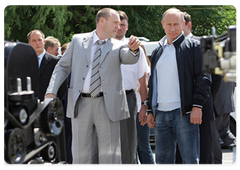 Prime Minister Vladimir Putin, on a working trip to Rostov-on-Don, visiting Rostselmash plant, which manufactures harvesters, tractors, and other agricultural machinery