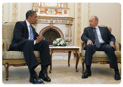 Председатель Правительства Российской Федерации В.В.Путин встретился с Президентом Соединенных Штатов Америки Бараком Обамой