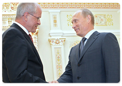 Председатель Правительства Российской Федерации В.В.Путин встретился с председателем правления германского профсоюза «ИГ Металл» Бертольдом Хубером