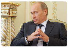 Prime Minister Vladimir Putin meeting with Berthold Huber, President of German metalworkers’ union IG Metall
