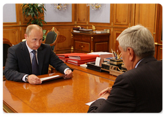 Prime Minister Vladimir Putin meeting with Yuri Chikhanchin, head of the Federal Financial Monitoring Service