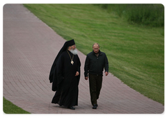 Prime Minister Vladimir Putin visiting Valaam Island, where he made a tour of the Valaam Monastery together with Patriarch Kirill of Moscow and All Russia