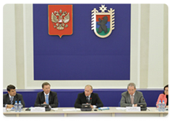 Vladimir Putin, on a working visit to Karelia, chairing a meeting of the State Border Commission in Petrozavodsk