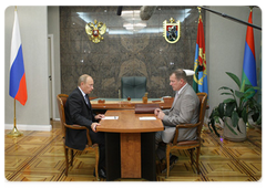 Prime Minister Vladimir Putin meeting with Sergei Katanandov, the Head of the Republic of Karelia