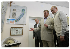 Prime Minister Vladimir Putin visiting the Baikal Museum at the Irkutsk Scientific Centre of the Siberian Branch of Russian Academy of Sciences in Listvyanka village