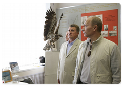 Prime Minister Vladimir Putin visiting the Baikal Museum at the Irkutsk Scientific Centre of the Siberian Branch of Russian Academy of Sciences in Listvyanka village