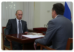 Prime Minister Vladimir Putin during a working meeting with Stavropol Territory Governor Valery Gayevsky