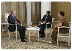 Prime Minister Vladimir Putin during an interview with Abkhazian media