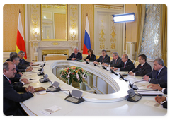 Prime Minister Vladimir Putin held talks with South Ossetian President Eduard Kokoity