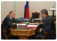 Prime Minister Vladimir Putin meeting with Prosecutor-General Yury Chaika