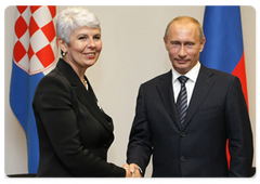 Председатель Правительства Российской Федерации В.В.Путин встретился с Председателем Республики Хорватия Яндранкой Косор