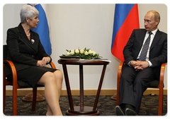 Prime Minister Vladimir Putin meeting with Croatian Prime Minister Jadranka Kosor