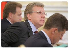 Finance Minister Alexei Kudrin at a meeting of the Government Presidium