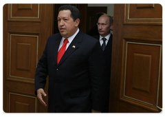 Hugo Chavez, President of the Bolivarian Republic of Venezuela, at a meeting with Prime Minister Vladimir Putin