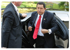 Hugo Chavez, President of the Bolivarian Republic of Venezuela, at a meeting with Prime Minister Vladimir Putin