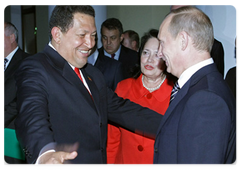 Prime Minister Vladimir Putin at a meeting with Hugo Chavez, President of the Bolivarian Republic of Venezuela
