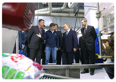 Prime Minister Vladimir Putin visiting plants in the Tula Region involved in the implementation of the Novomoskovsk Industrial Complex project
