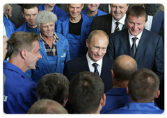 Prime Minister Vladimir Putin visiting KBP Instrument Design Bureau state unitary enterprise in the Tula Region