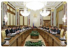 Prime Minister Vladimir Putin during a meeting of the Russian Government