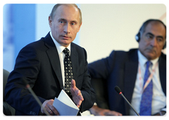 Prime Minister Vladimir Putin speaking at the 8th International Investment Forum in Sochi