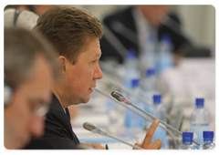 Gazprom CEO Alexei Miller at the conference on the development of Yamal gas deposits