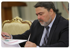 Igor Artemyev, Head of the Federal Antimonopoly Service, during the meeting of the Government Commission for Control of Foreign Investments in Russia