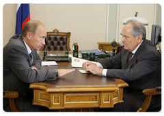 Председатель Правительства Российской Федерации В.В.Путин встретился с Президентом Республики Татарстан М.Ш.Шаймиевым