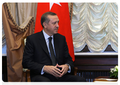 Премьер-министр Турции Р.Т.Эрдоган на переговорах с Председателем Правительства Российской Федерации В.В.Путиным
